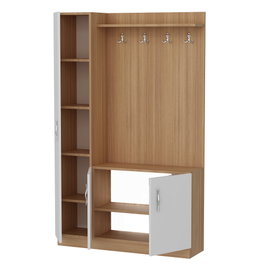 Hanah Home Pie de Recibidor Blanco y Teca 110x180x31.8 cm